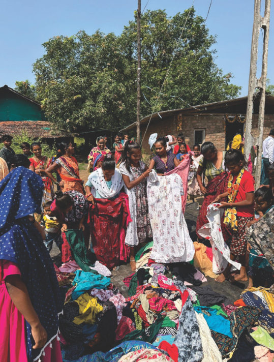 Clothes laid out for villagers, 2024