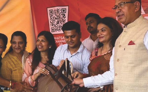 Guests visiting the collection stall